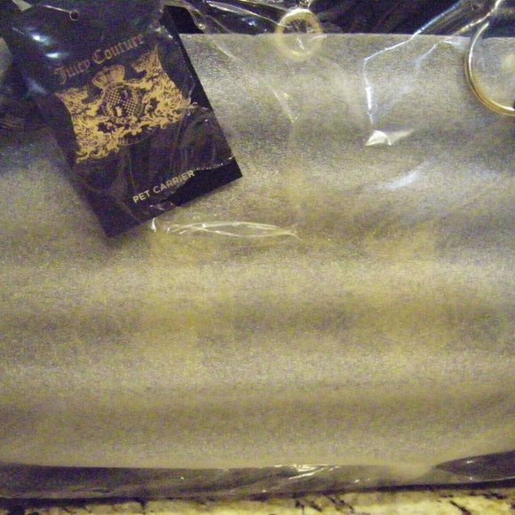 Juicy Couture Pet Carrier Crown Black Faux Suede Small Dog Cat Carrier 10 lbs. - Picture 9 of 15